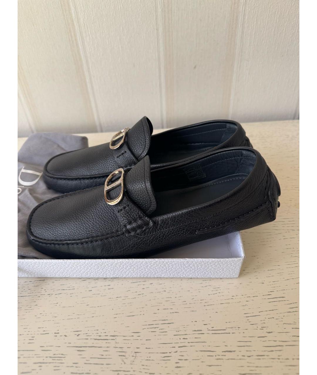 CHRISTIAN DIOR Черные кожаные мокасины, фото 4