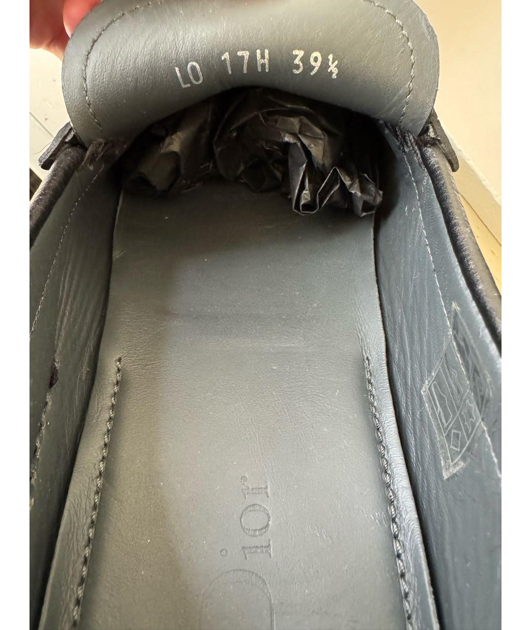 CHRISTIAN DIOR Черные кожаные мокасины, фото 3