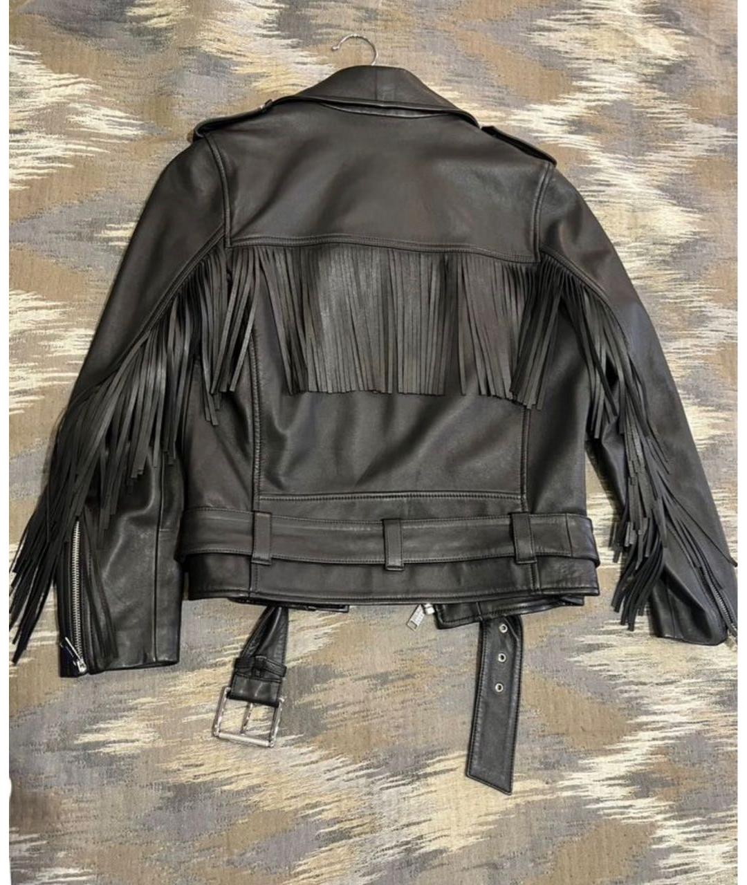 MICHAEL KORS Черная кожаная куртка, фото 2