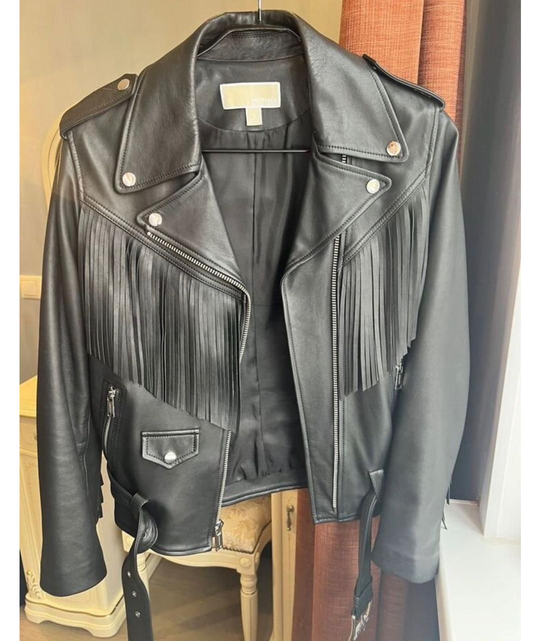 MICHAEL KORS Черная кожаная куртка, фото 5