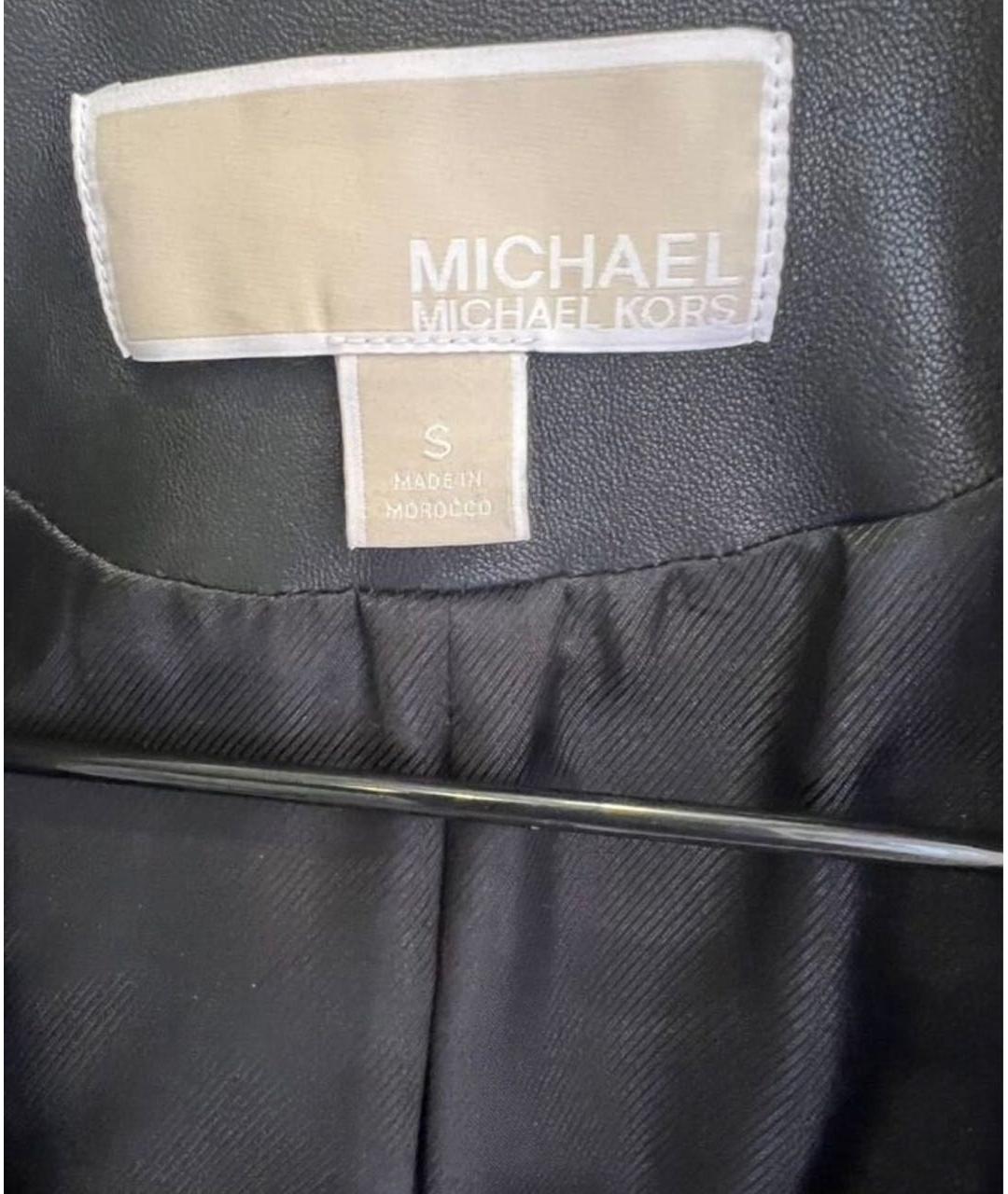 MICHAEL KORS Черная кожаная куртка, фото 4