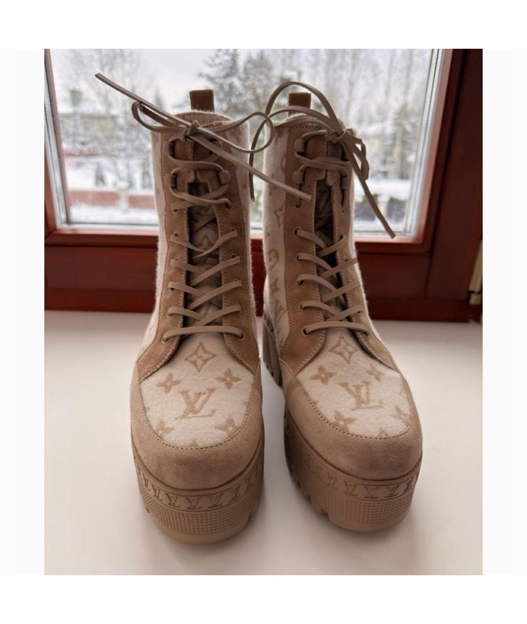 LOUIS VUITTON Бежевые ботинки, фото 2