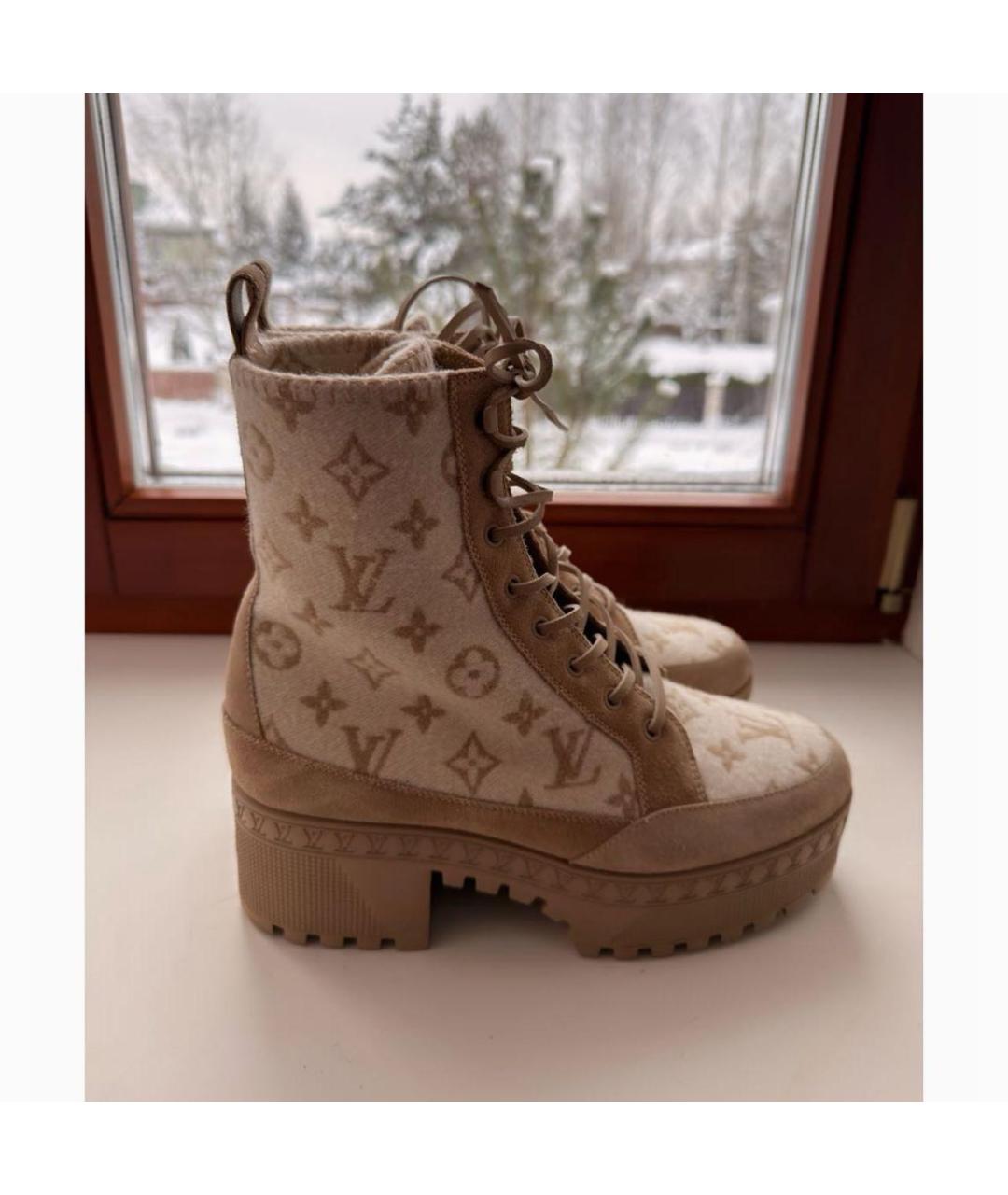 LOUIS VUITTON Бежевые ботинки, фото 5