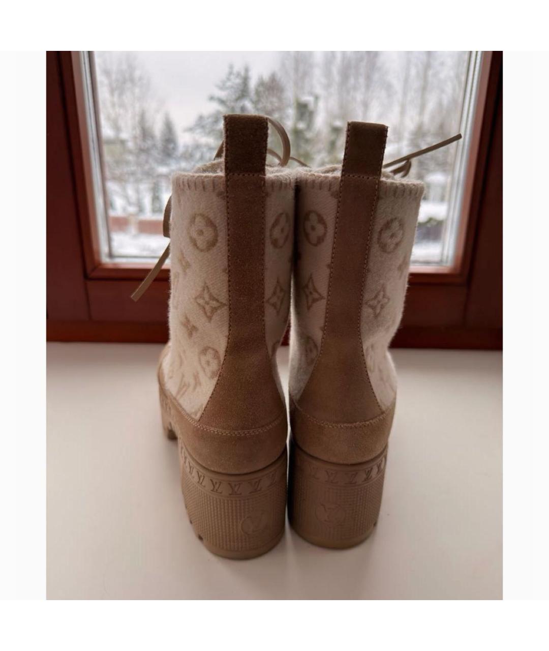 LOUIS VUITTON Бежевые ботинки, фото 4