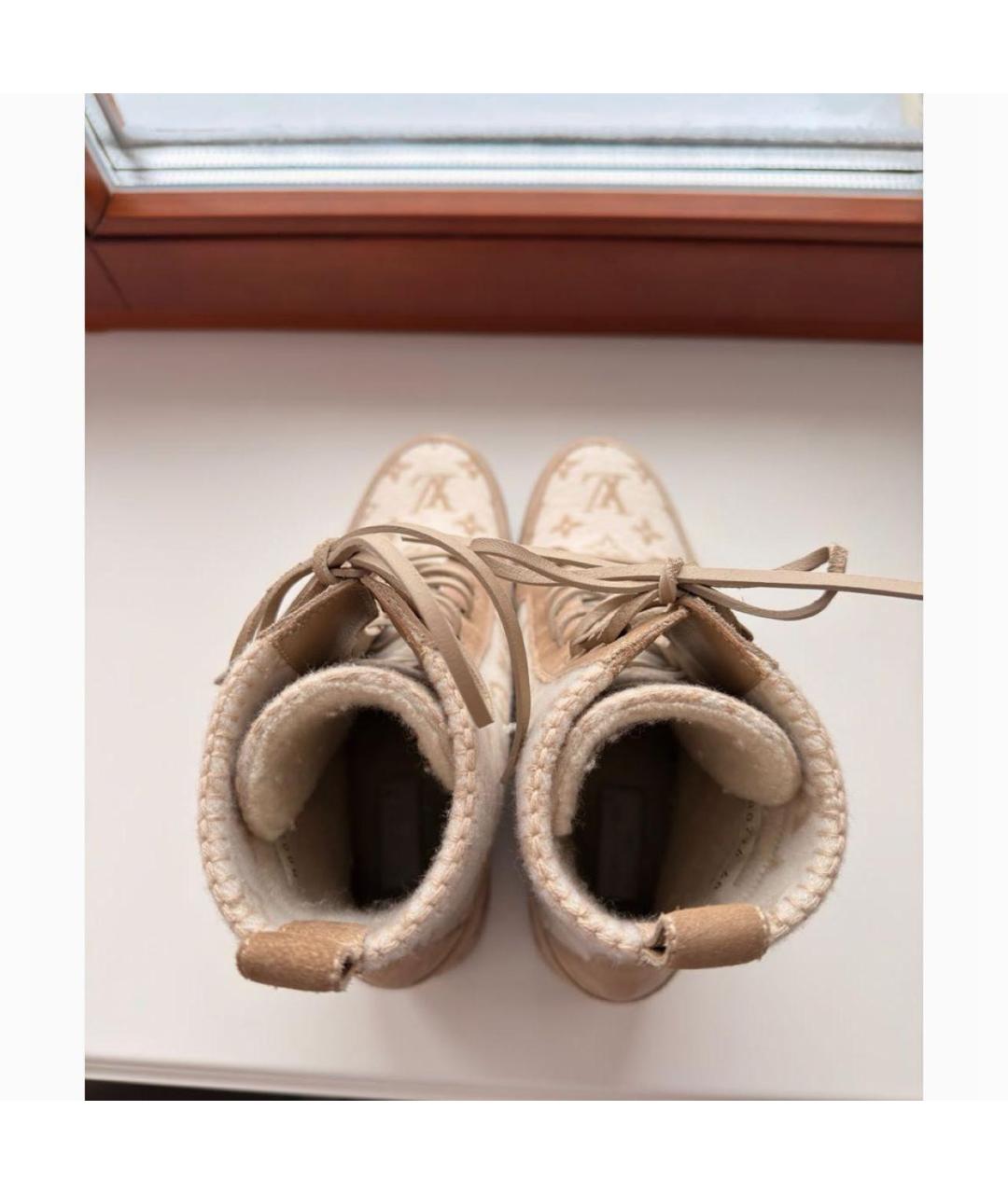 LOUIS VUITTON Бежевые ботинки, фото 3