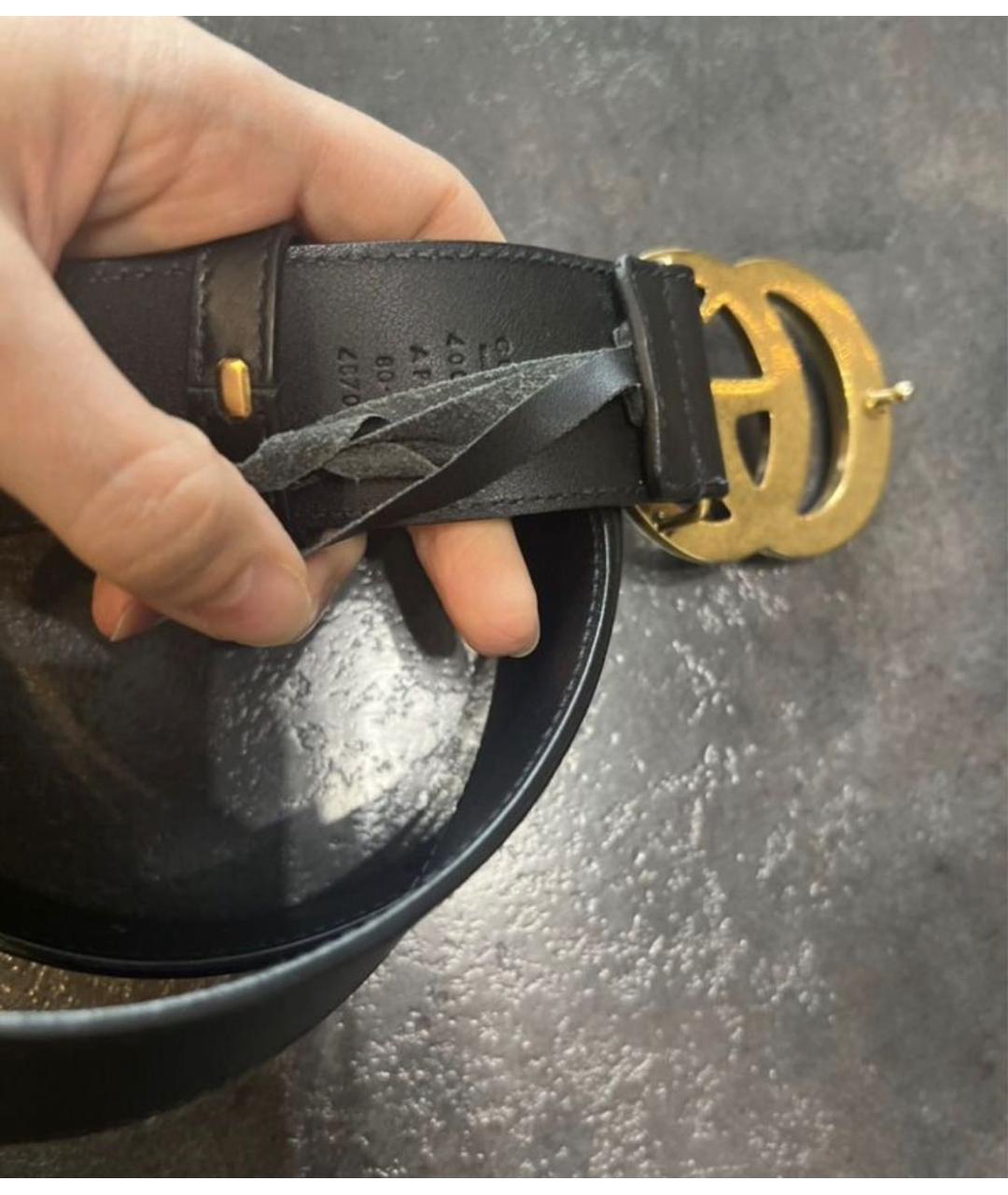 GUCCI Черный кожаный ремень, фото 4