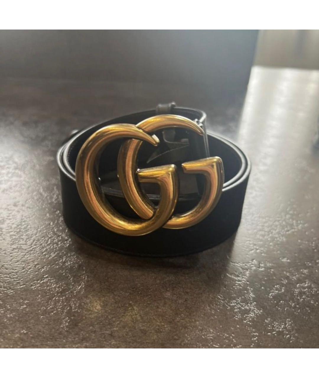 GUCCI Черный кожаный ремень, фото 5