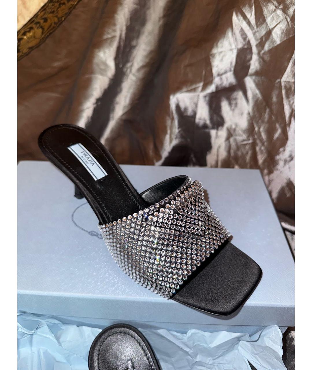 PRADA Черные кожаные босоножки, фото 9