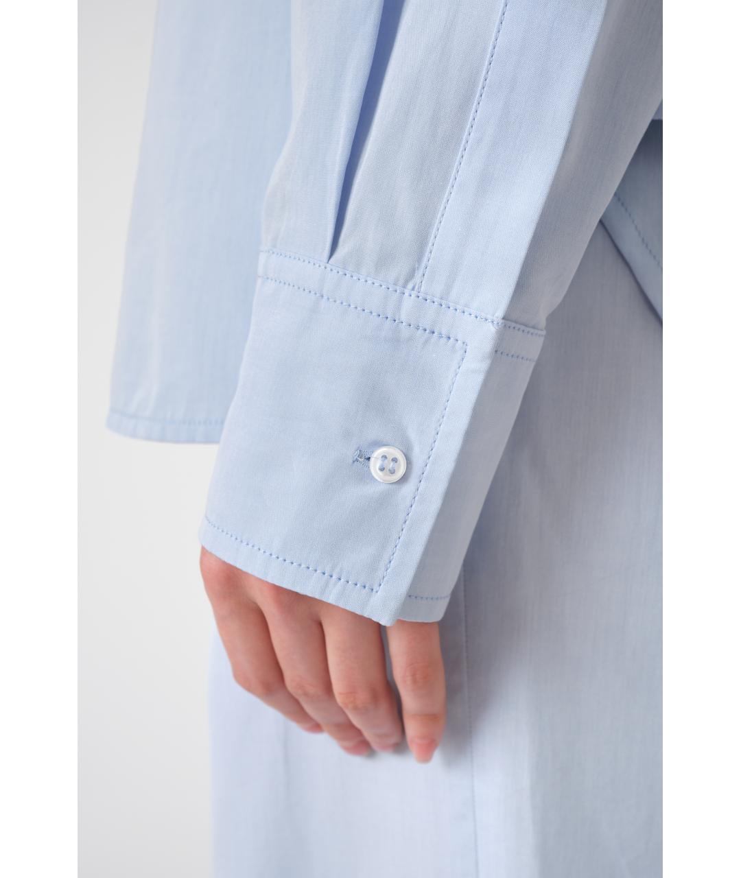 LOULOU STUDIO Голубая хлопковая рубашка, фото 8