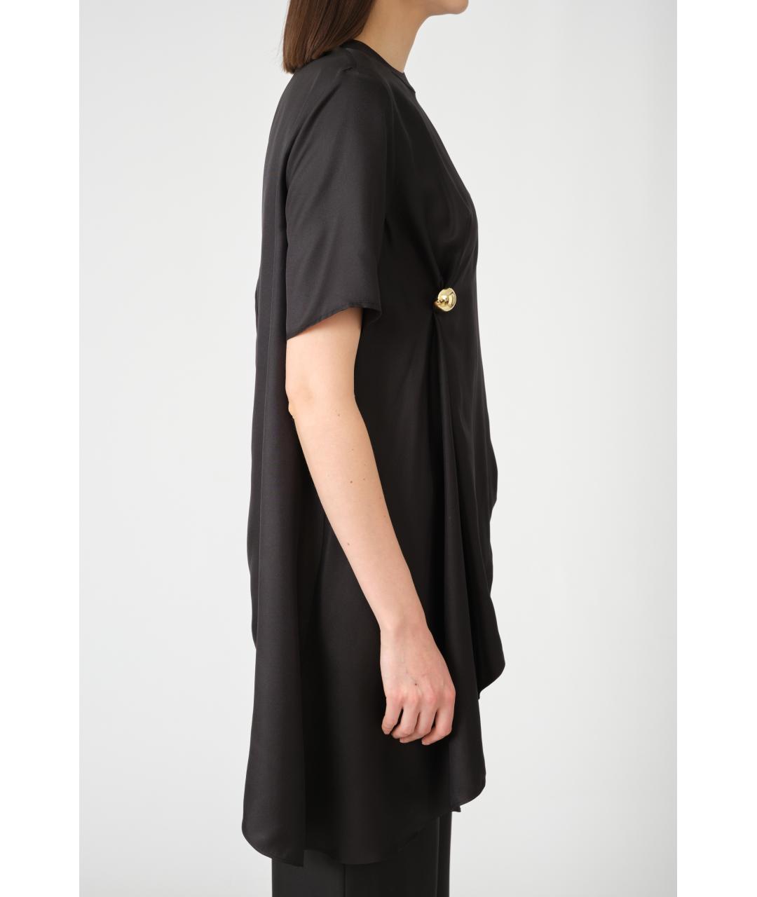 LOULOU STUDIO Черная шелковая футболка, фото 4