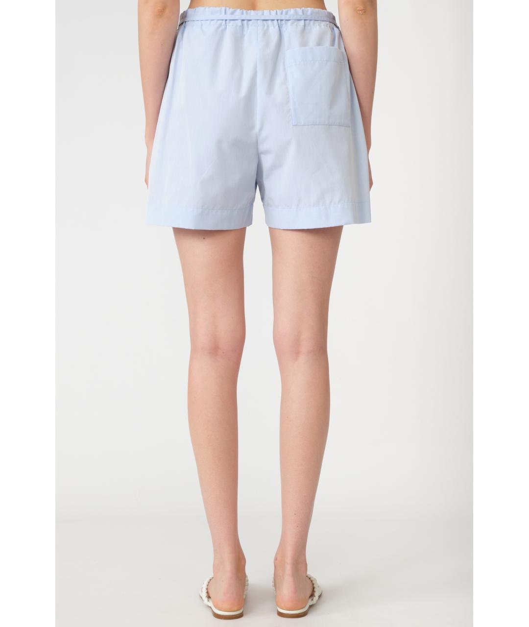 LOULOU STUDIO Голубые хлопковые шорты, фото 6
