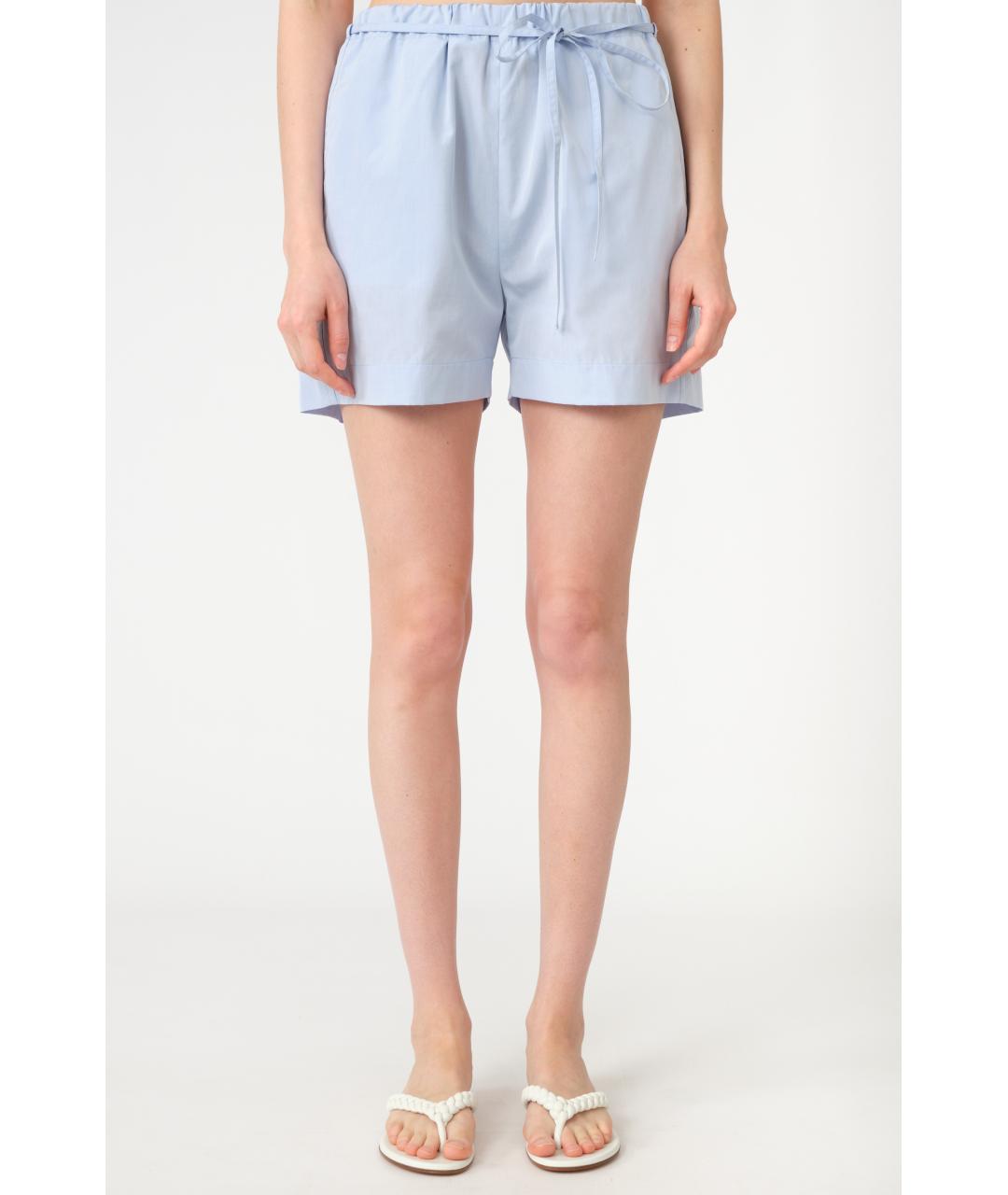 LOULOU STUDIO Голубые хлопковые шорты, фото 3