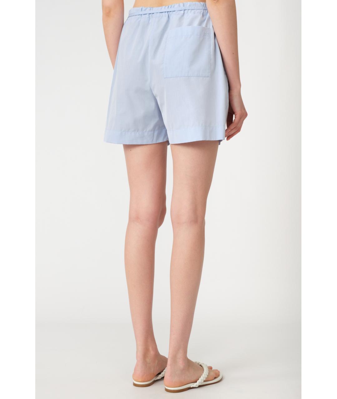 LOULOU STUDIO Голубые хлопковые шорты, фото 5