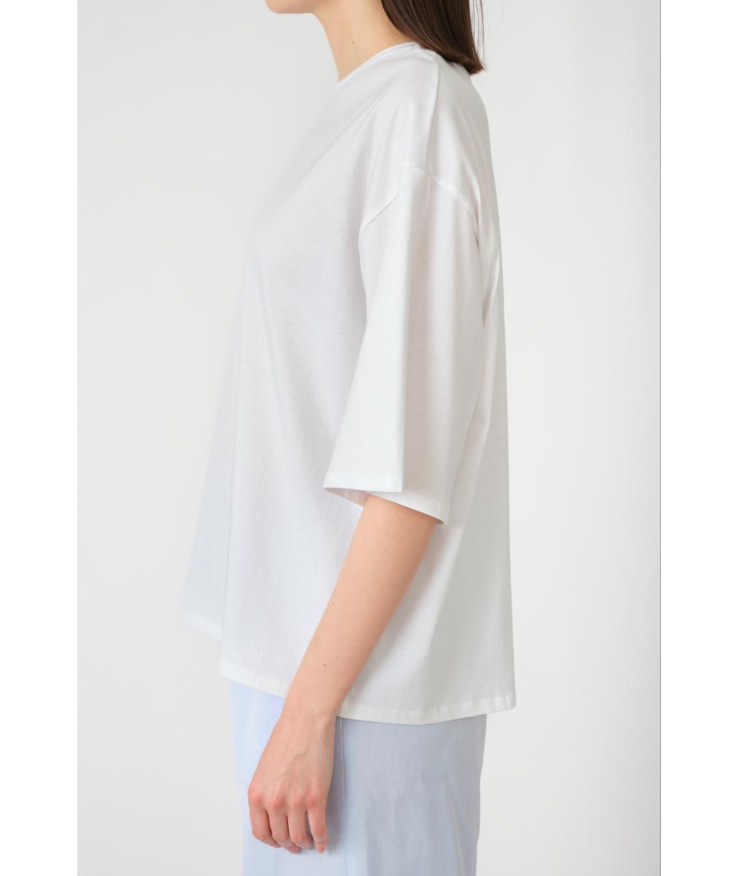 LOULOU STUDIO Белая хлопковая футболка, фото 3