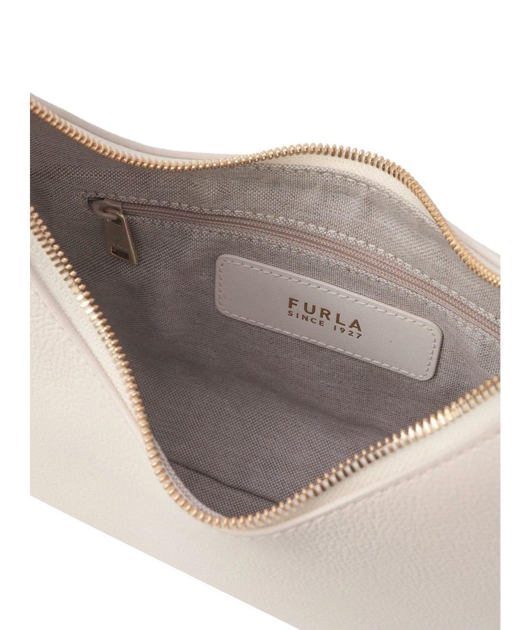 FURLA Бежевая кожаная сумка через плечо, фото 3