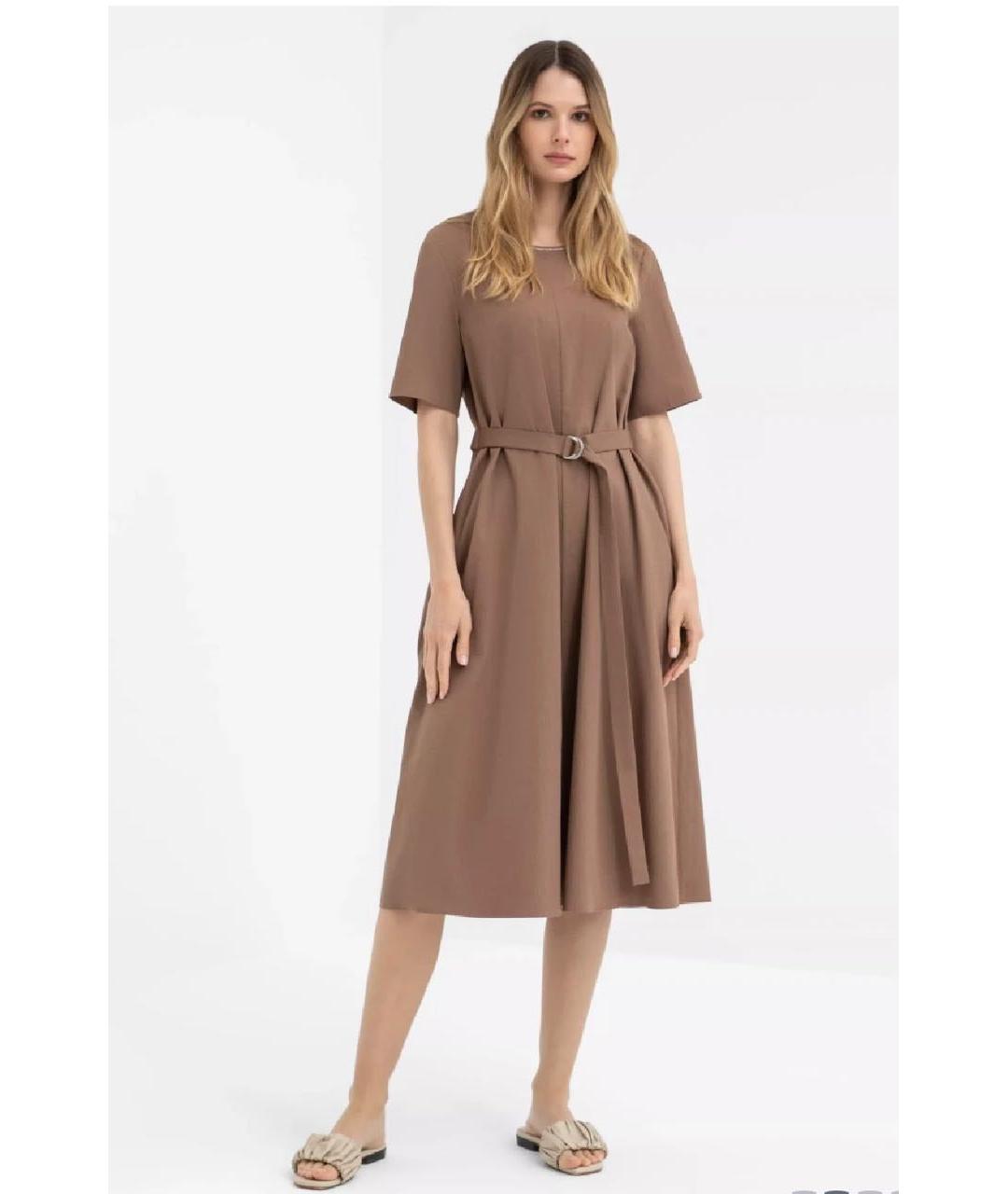 PESERICO Белое хлопко-эластановое повседневное платье, фото 8