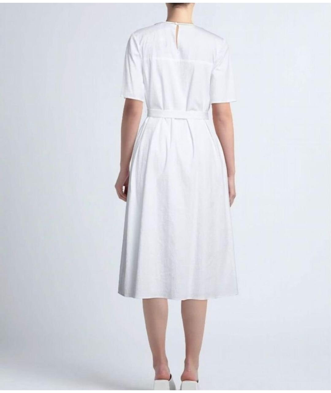 PESERICO Белое хлопко-эластановое повседневное платье, фото 7