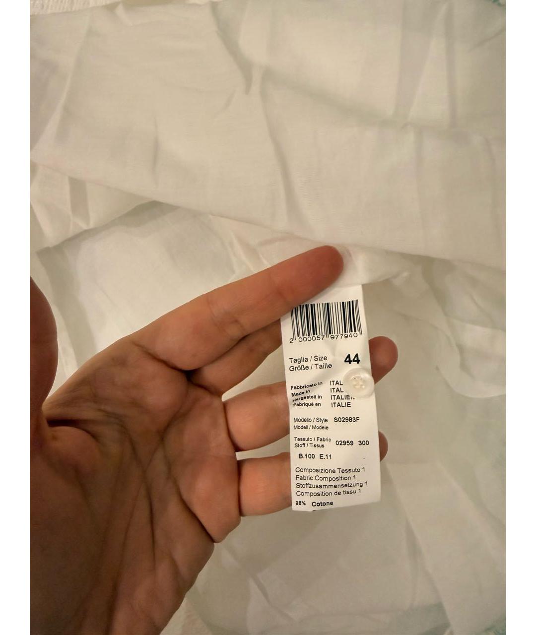 PESERICO Белое хлопко-эластановое повседневное платье, фото 4