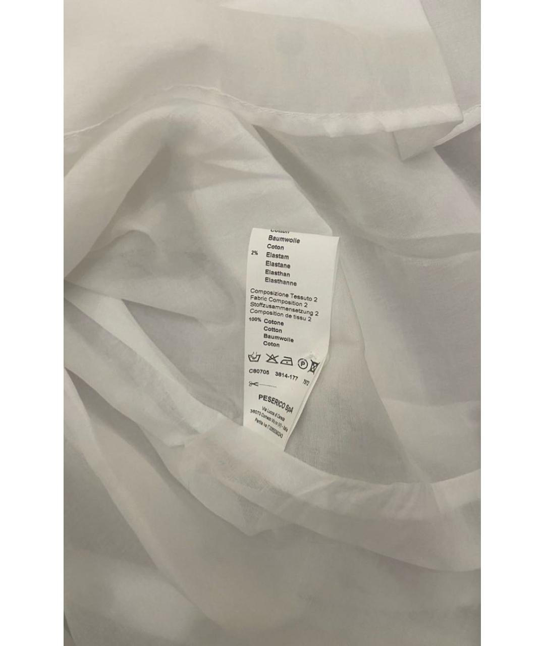 PESERICO Белое хлопко-эластановое повседневное платье, фото 5