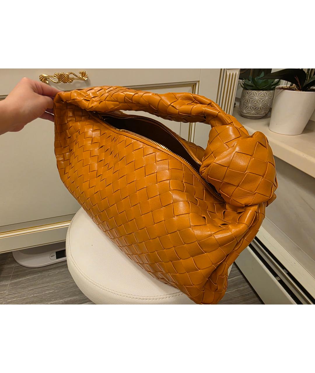 BOTTEGA VENETA Оранжевая кожаная сумка с короткими ручками, фото 8