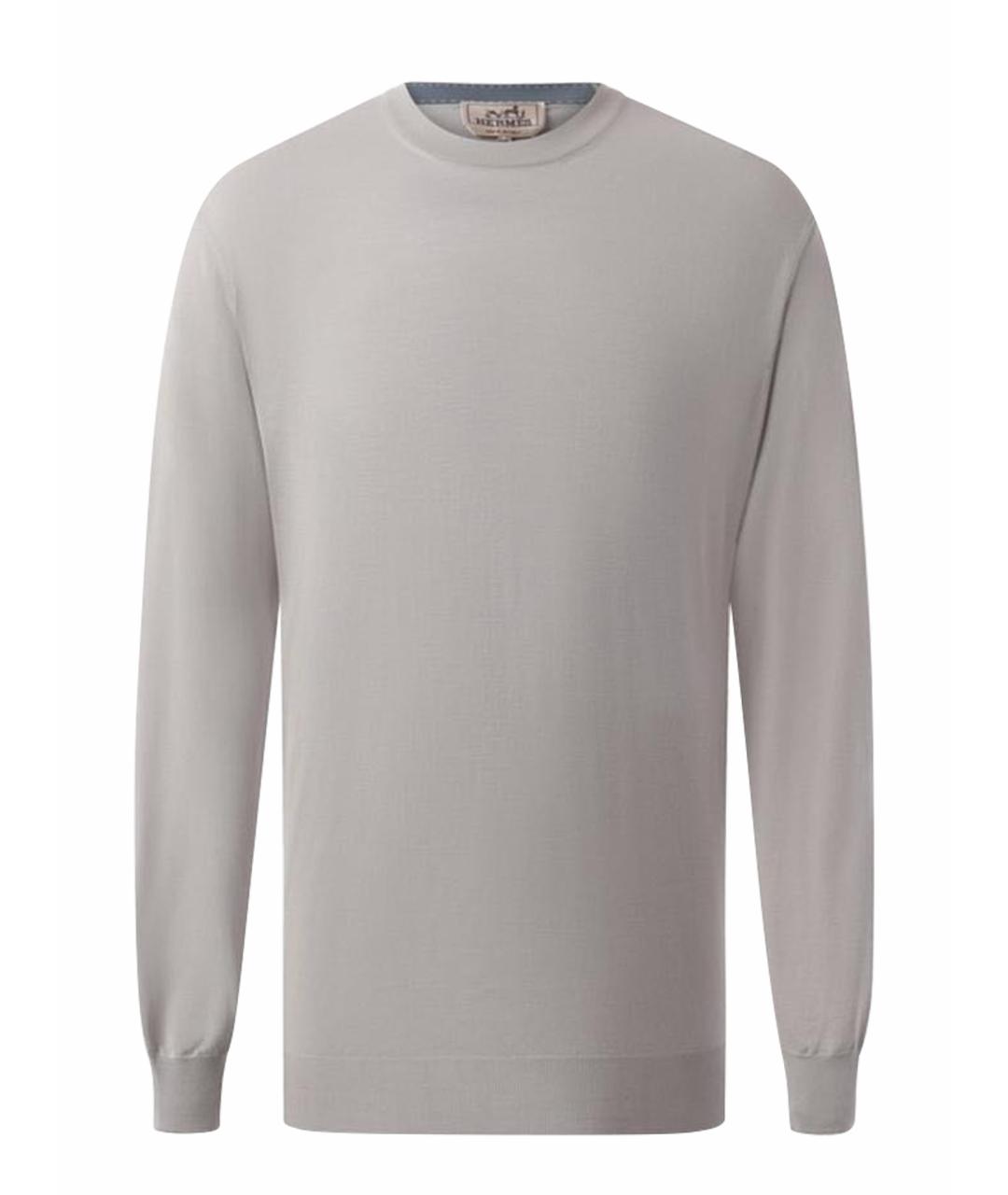 HERMES Серый шерстяной джемпер / свитер, фото 1