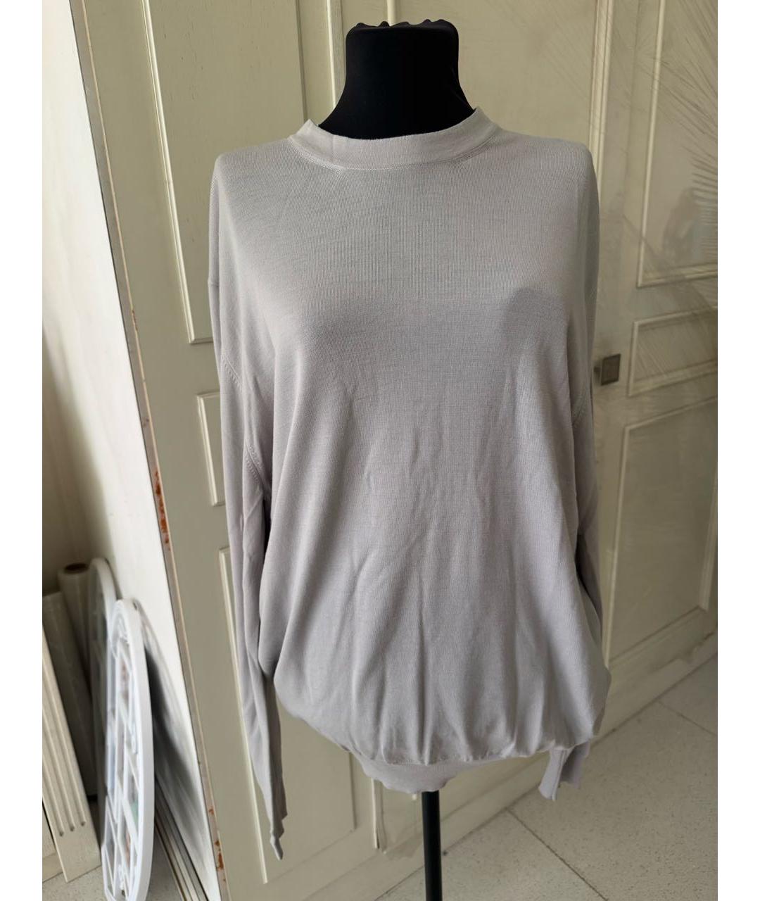 HERMES Серый шерстяной джемпер / свитер, фото 2