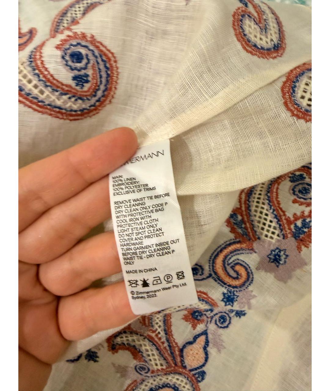 ZIMMERMANN Мульти льняное повседневное платье, фото 5