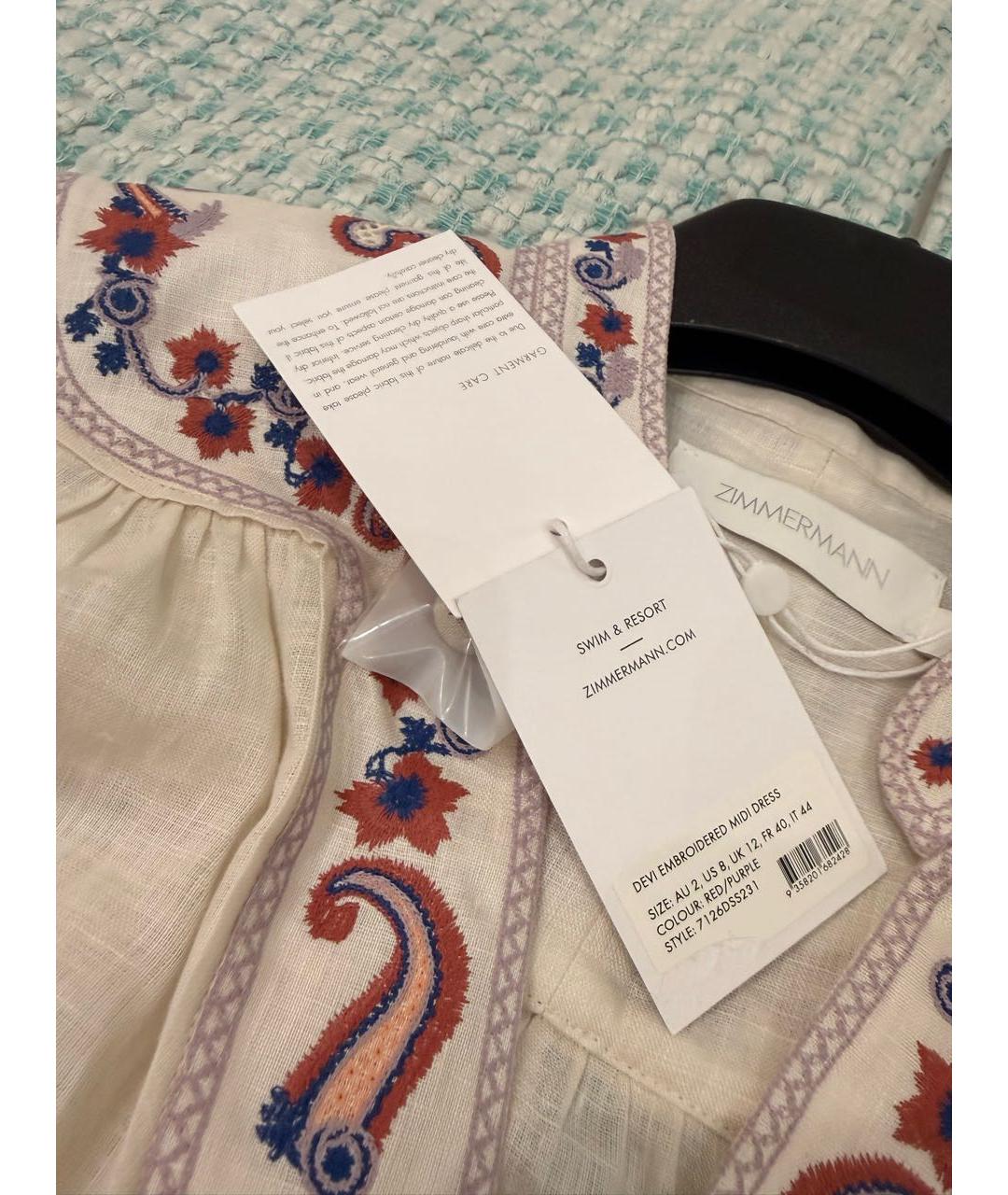 ZIMMERMANN Мульти льняное повседневное платье, фото 4