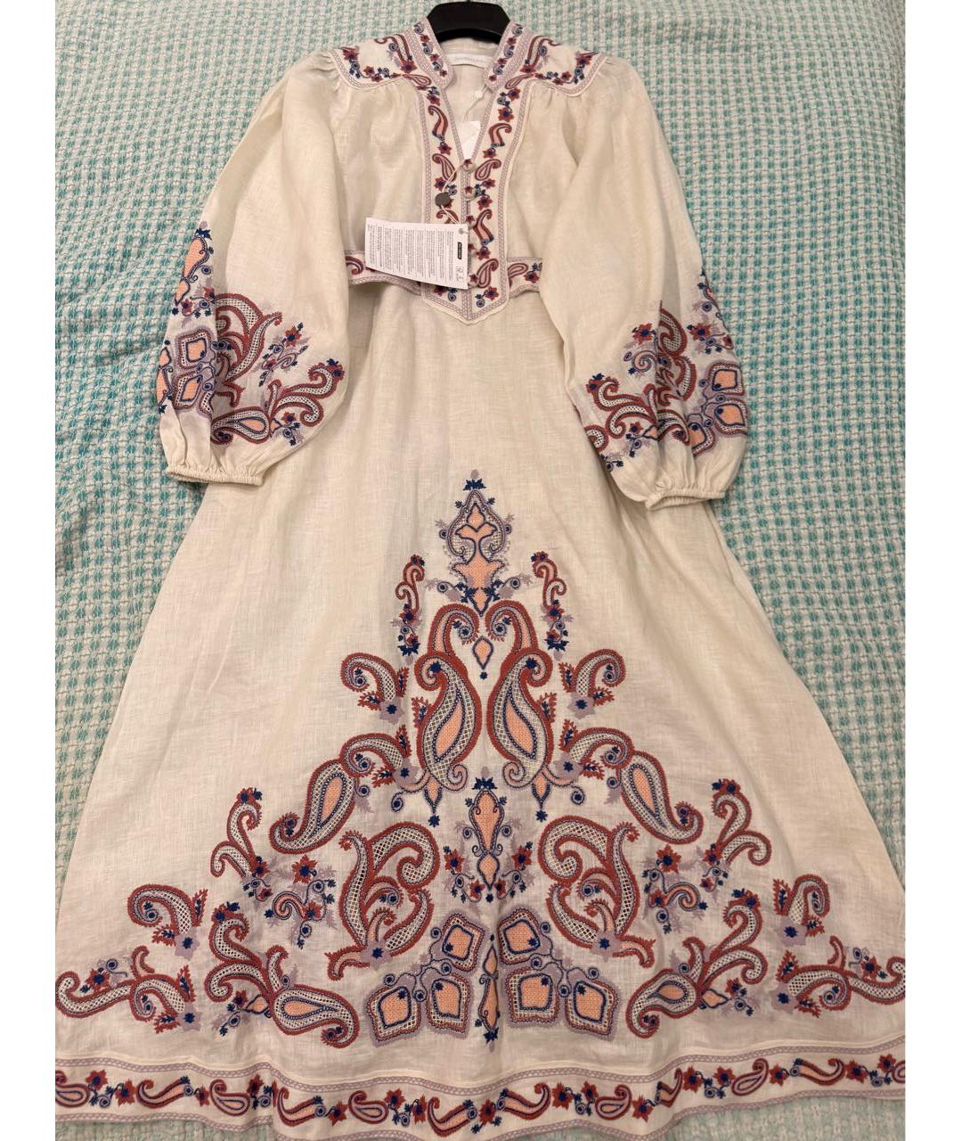 ZIMMERMANN Мульти льняное повседневное платье, фото 2