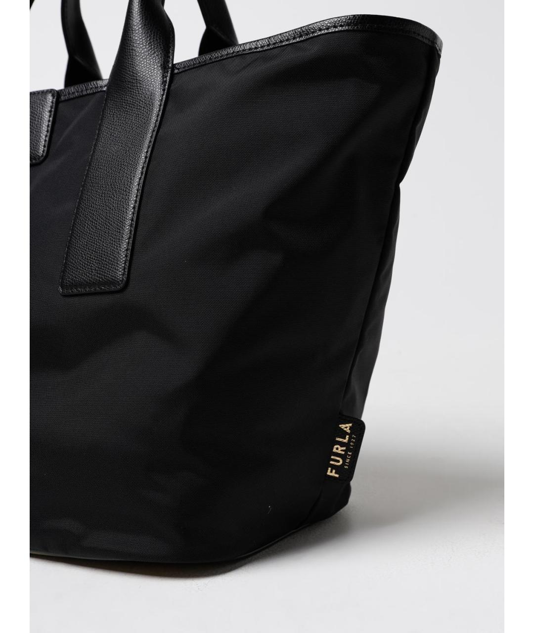 FURLA Черная синтетическая сумка с короткими ручками, фото 3