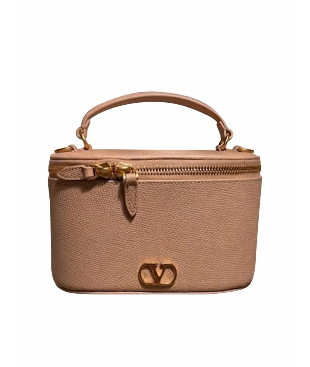 VALENTINO Бежевая кожаная сумка через плечо, фото 1