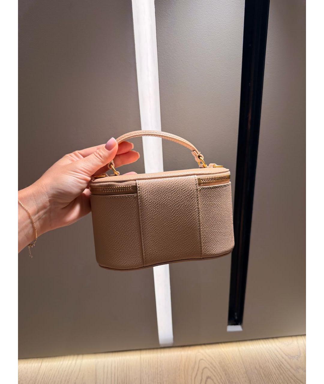 VALENTINO Бежевая кожаная сумка через плечо, фото 3