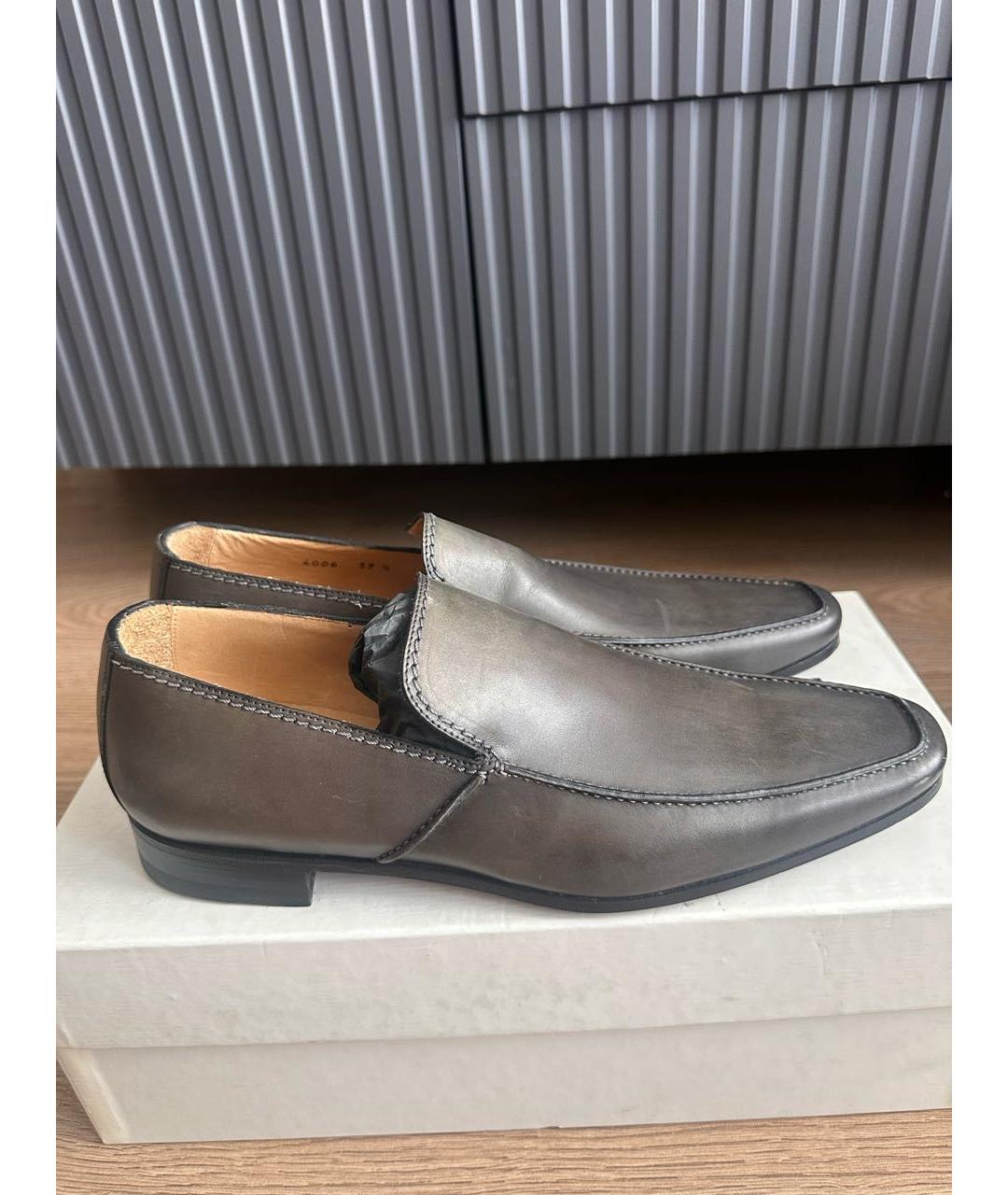 SAINT LAURENT Серые кожаные лоферы, фото 5