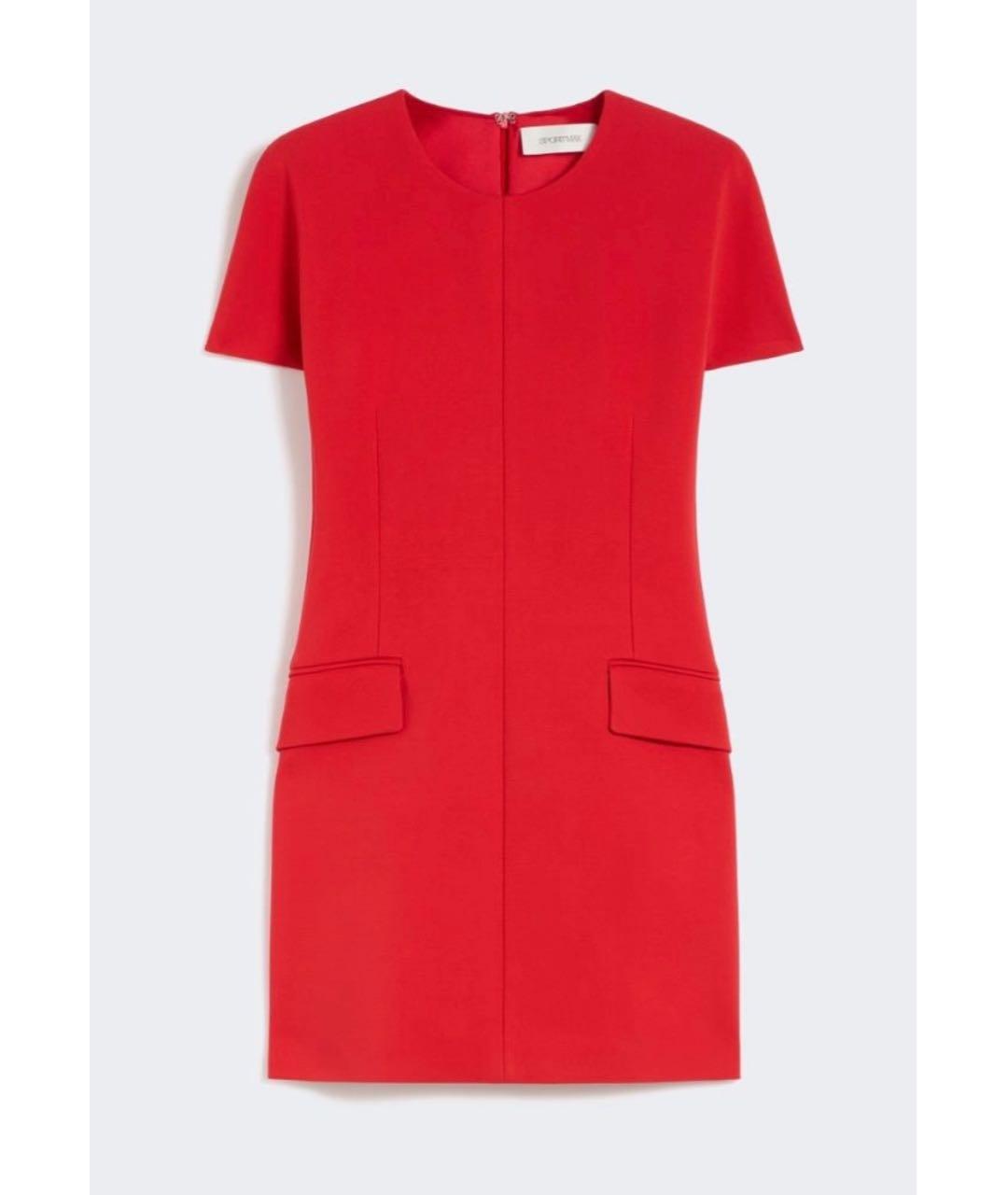 SPORTMAX Красное вискозное коктейльное платье, фото 5