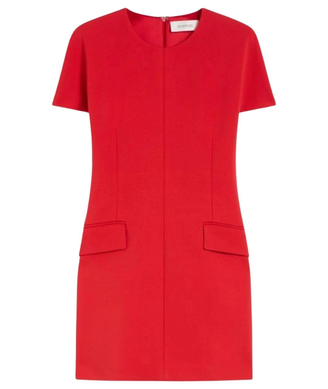SPORTMAX Красное вискозное коктейльное платье, фото 1