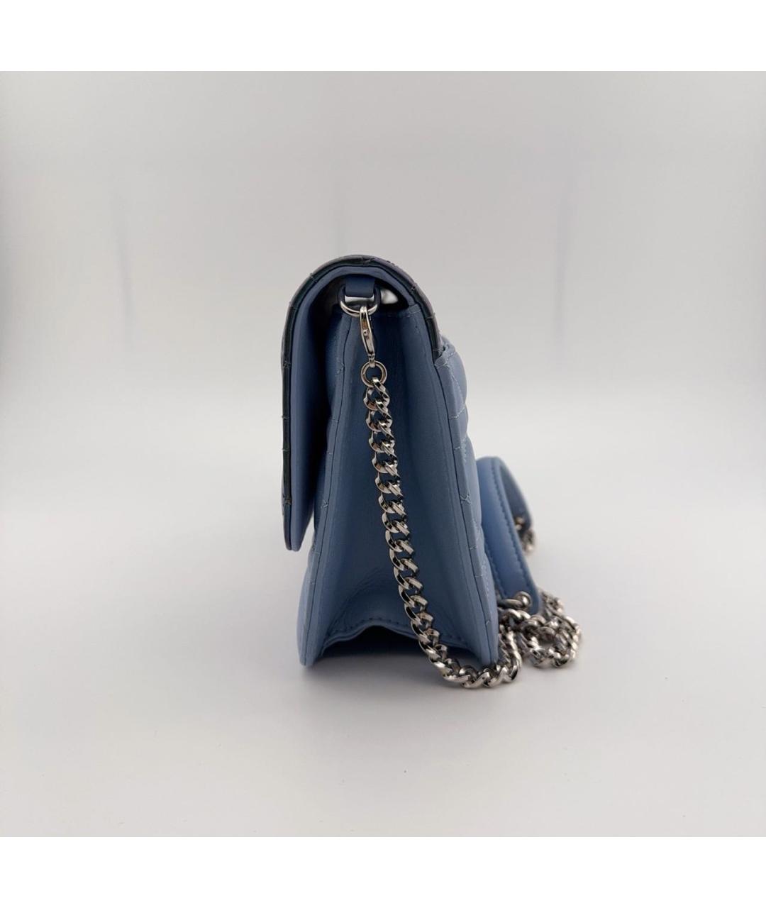 CHRISTIAN DIOR Голубая кожаная сумка через плечо, фото 6
