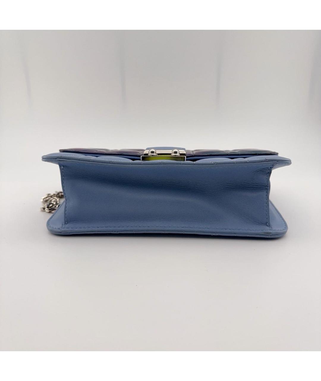 CHRISTIAN DIOR Голубая кожаная сумка через плечо, фото 5