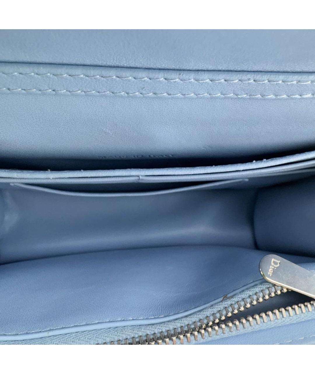 CHRISTIAN DIOR Голубая кожаная сумка через плечо, фото 7