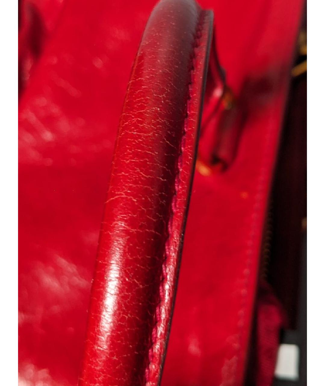 PRADA Красная кожаная сумка тоут, фото 9