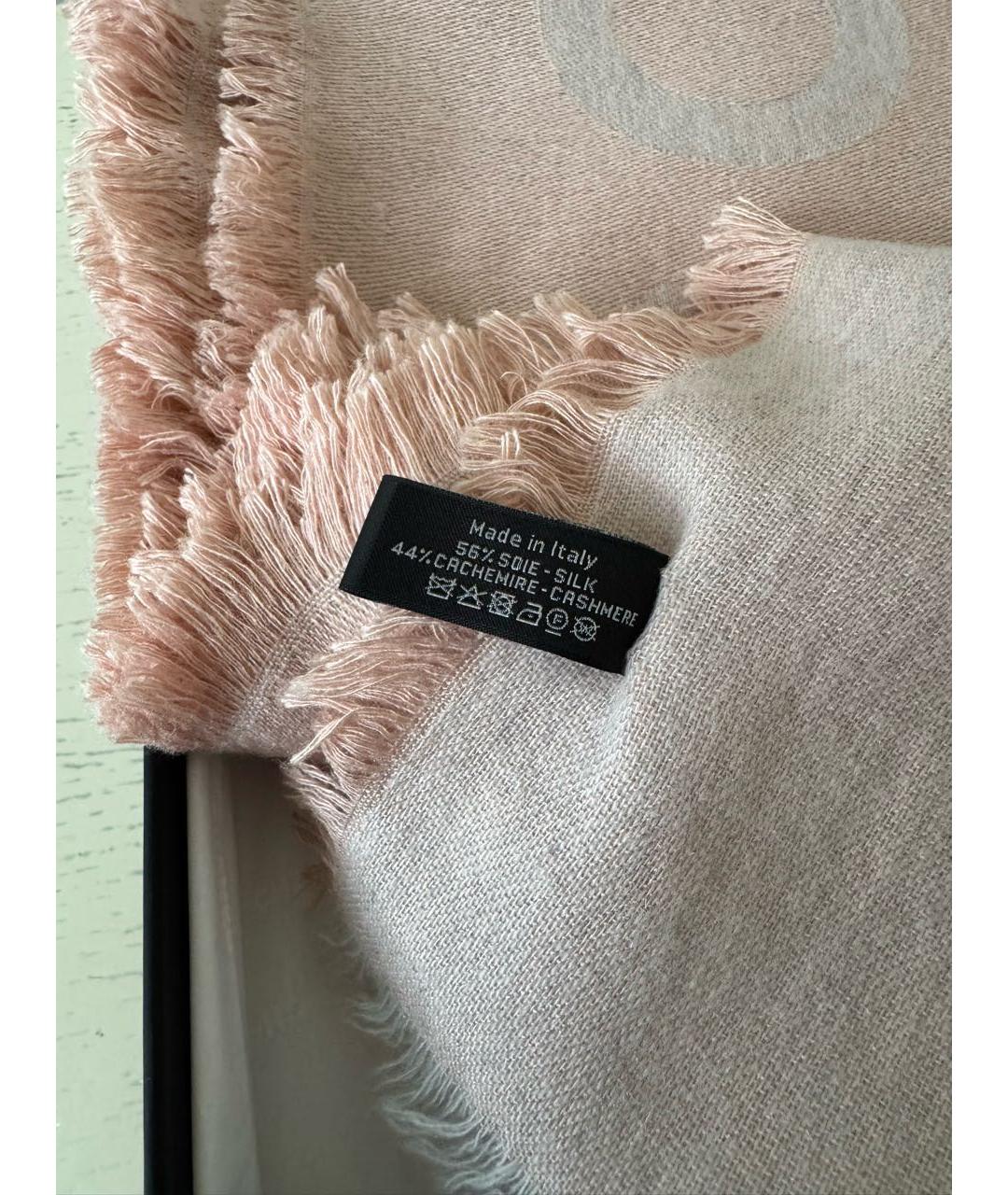 CHANEL Розовый кашемировый шарф, фото 3