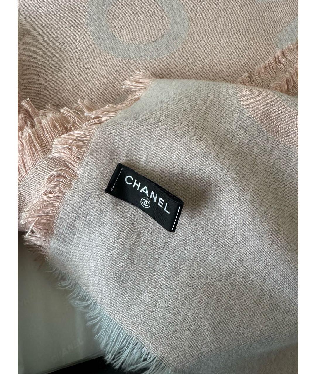 CHANEL Розовый кашемировый шарф, фото 2