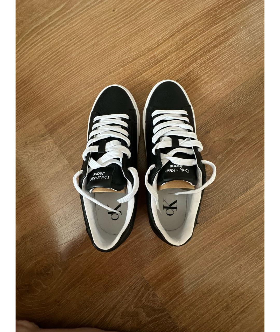 CALVIN KLEIN Черные кеды из искусственной кожи, фото 3