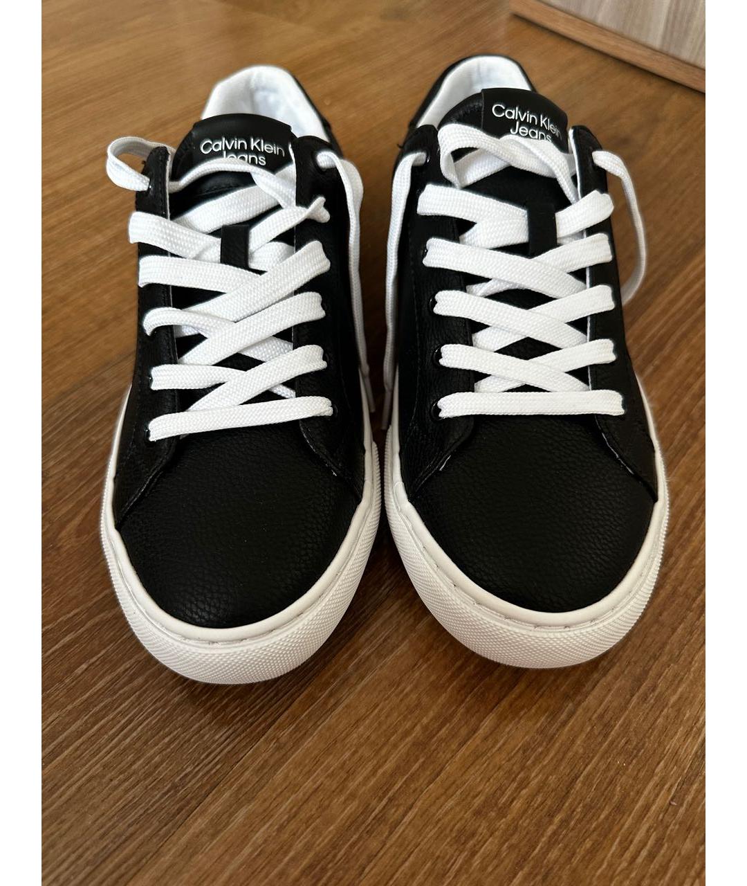 CALVIN KLEIN Черные кеды из искусственной кожи, фото 2