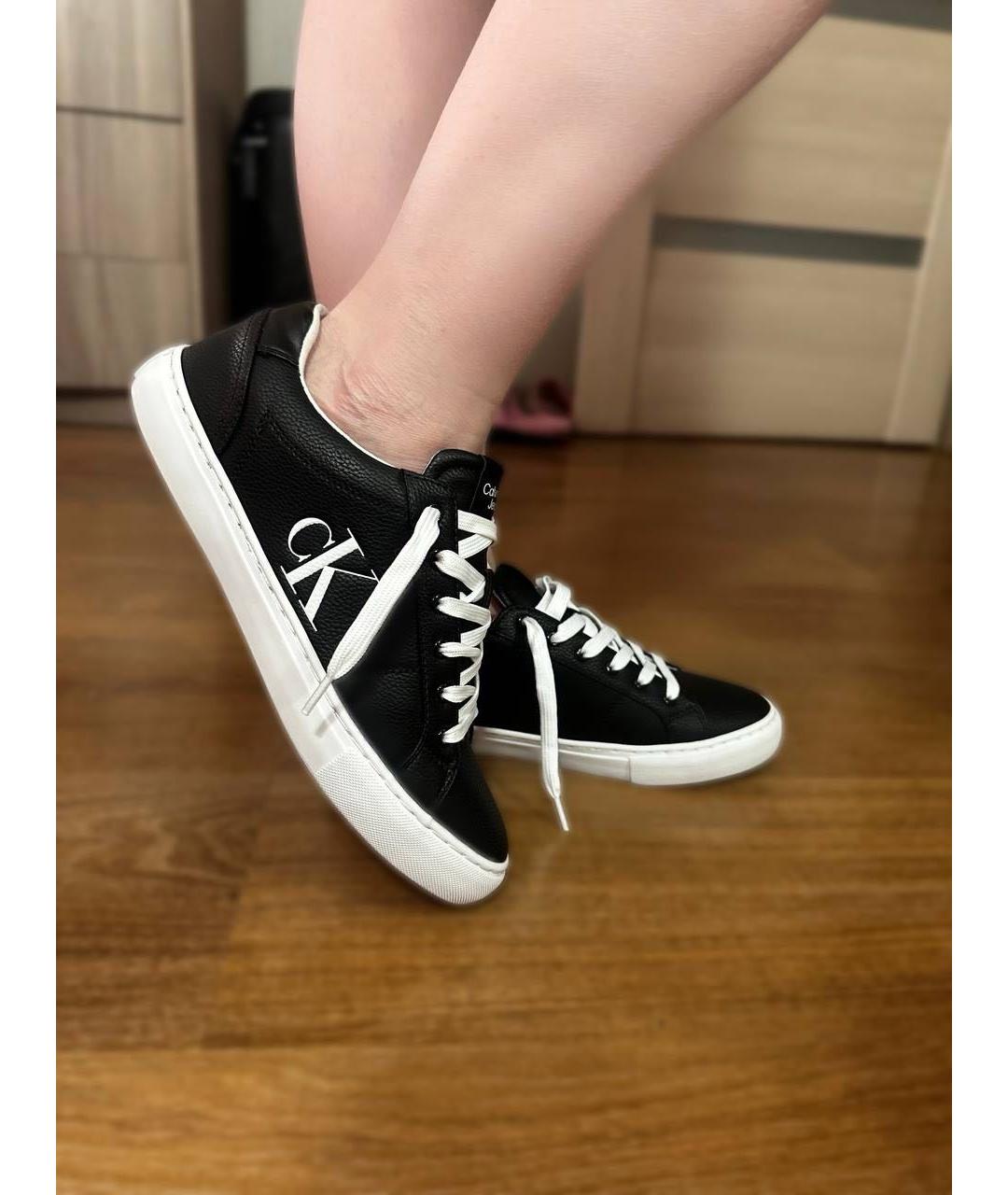 CALVIN KLEIN Черные кеды из искусственной кожи, фото 5