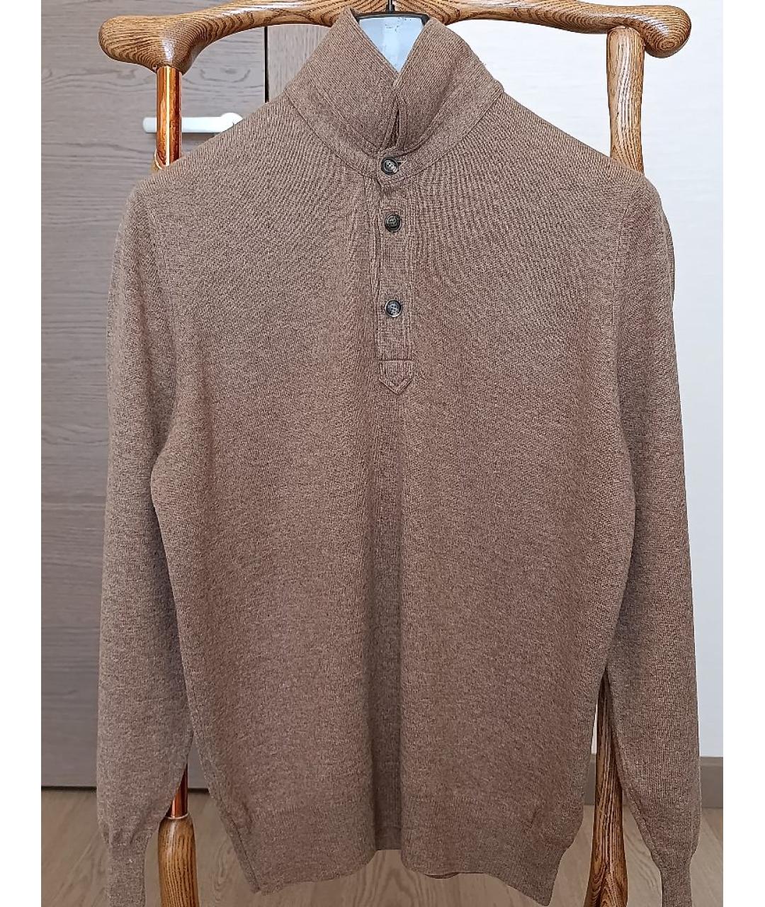 BRUNELLO CUCINELLI Бежевый шерстяной джемпер / свитер, фото 10