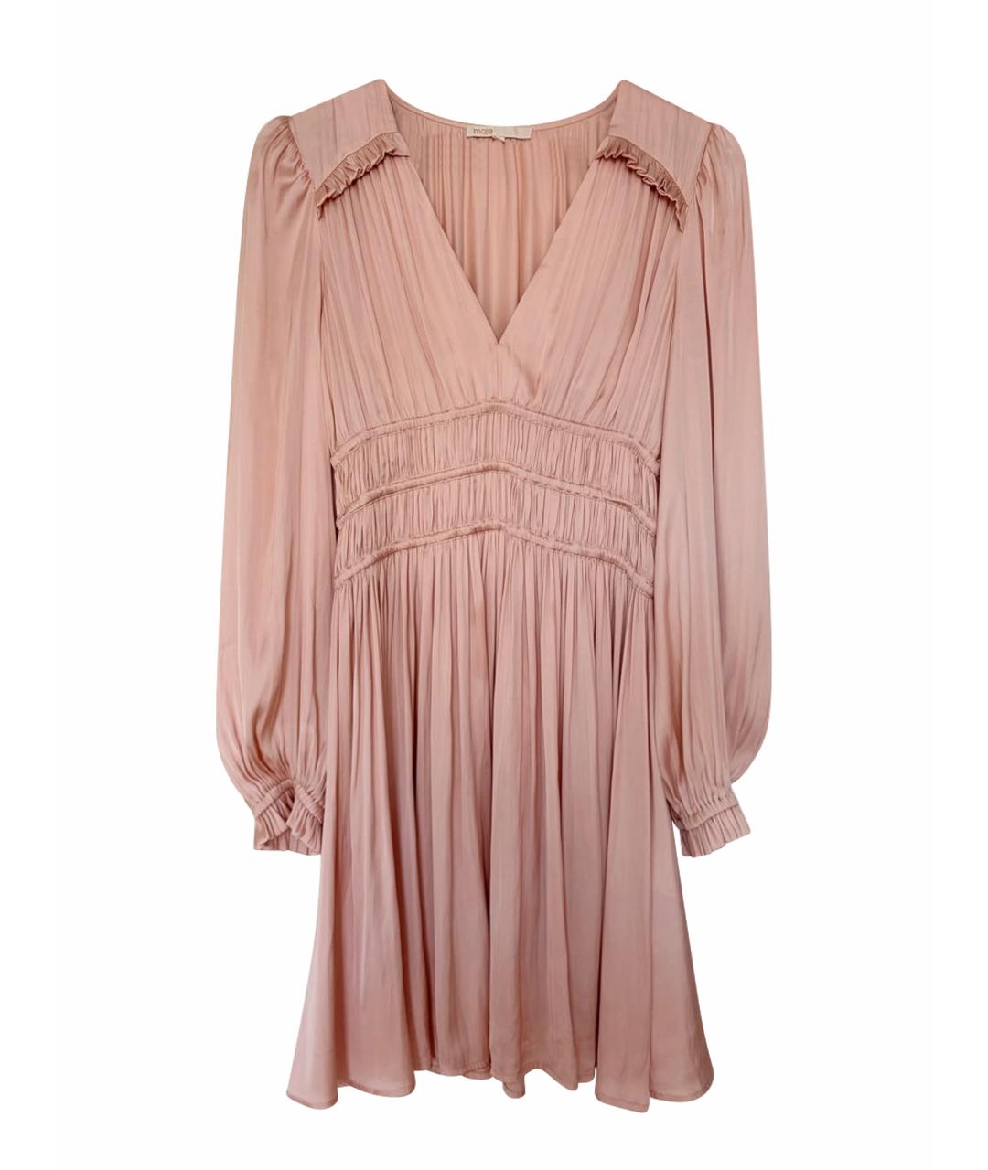 MAJE Розовое синтетическое повседневное платье, фото 1