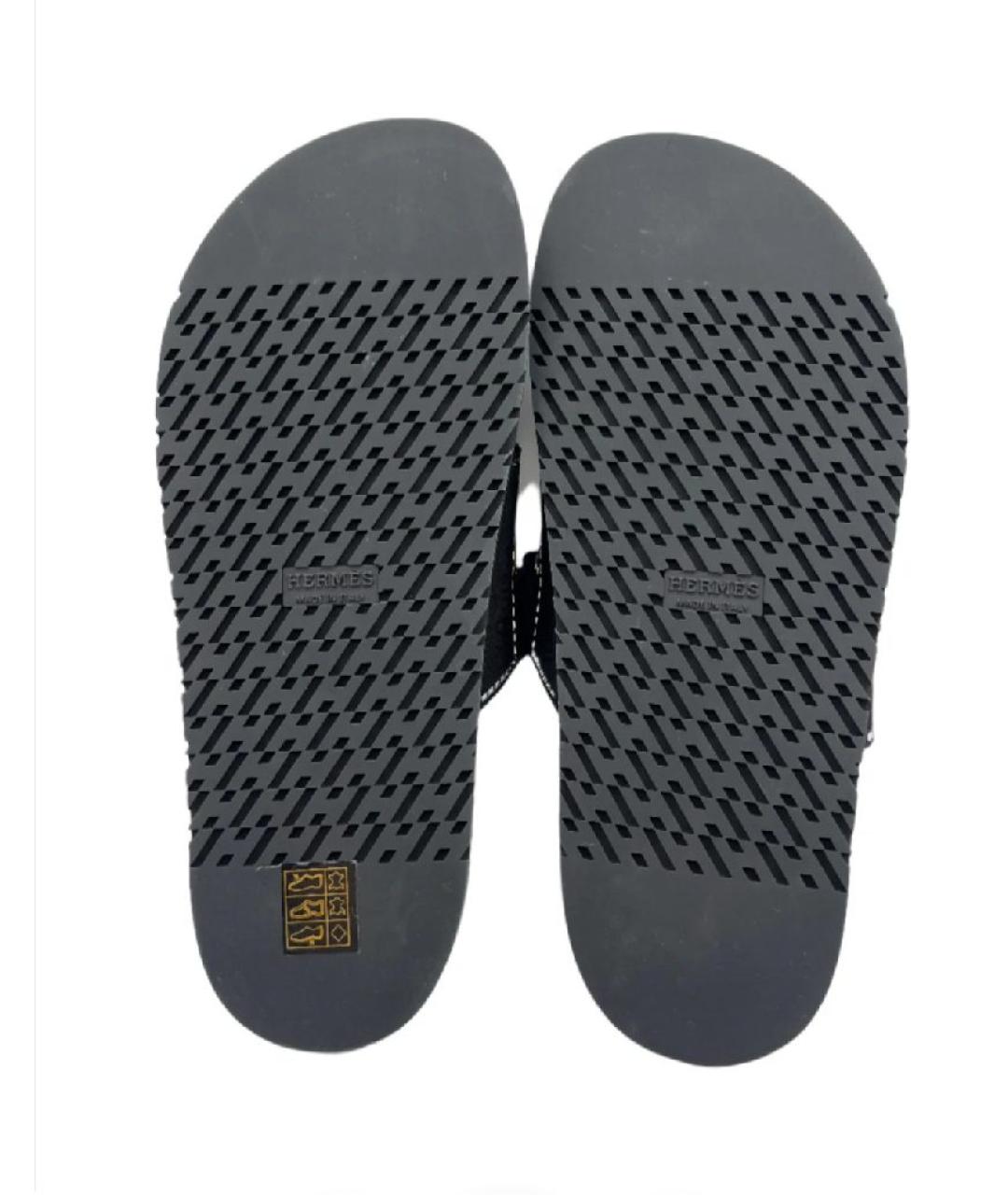 HERMES Черные замшевые сандалии, фото 7