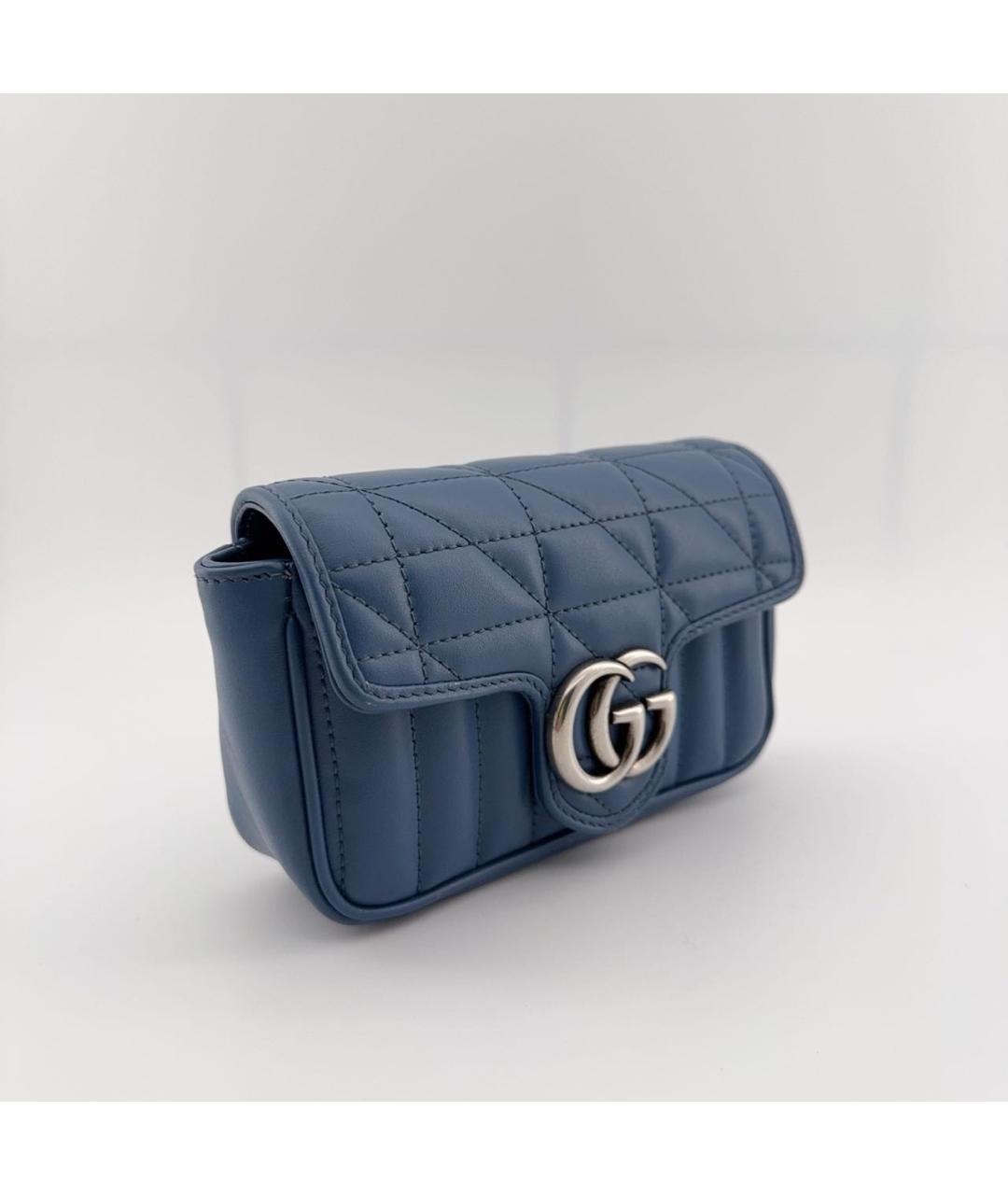 GUCCI Синяя кожаная сумка через плечо, фото 4