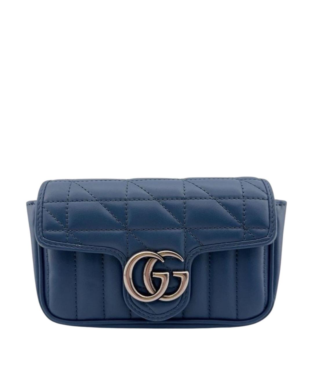 GUCCI Синяя кожаная сумка через плечо, фото 1