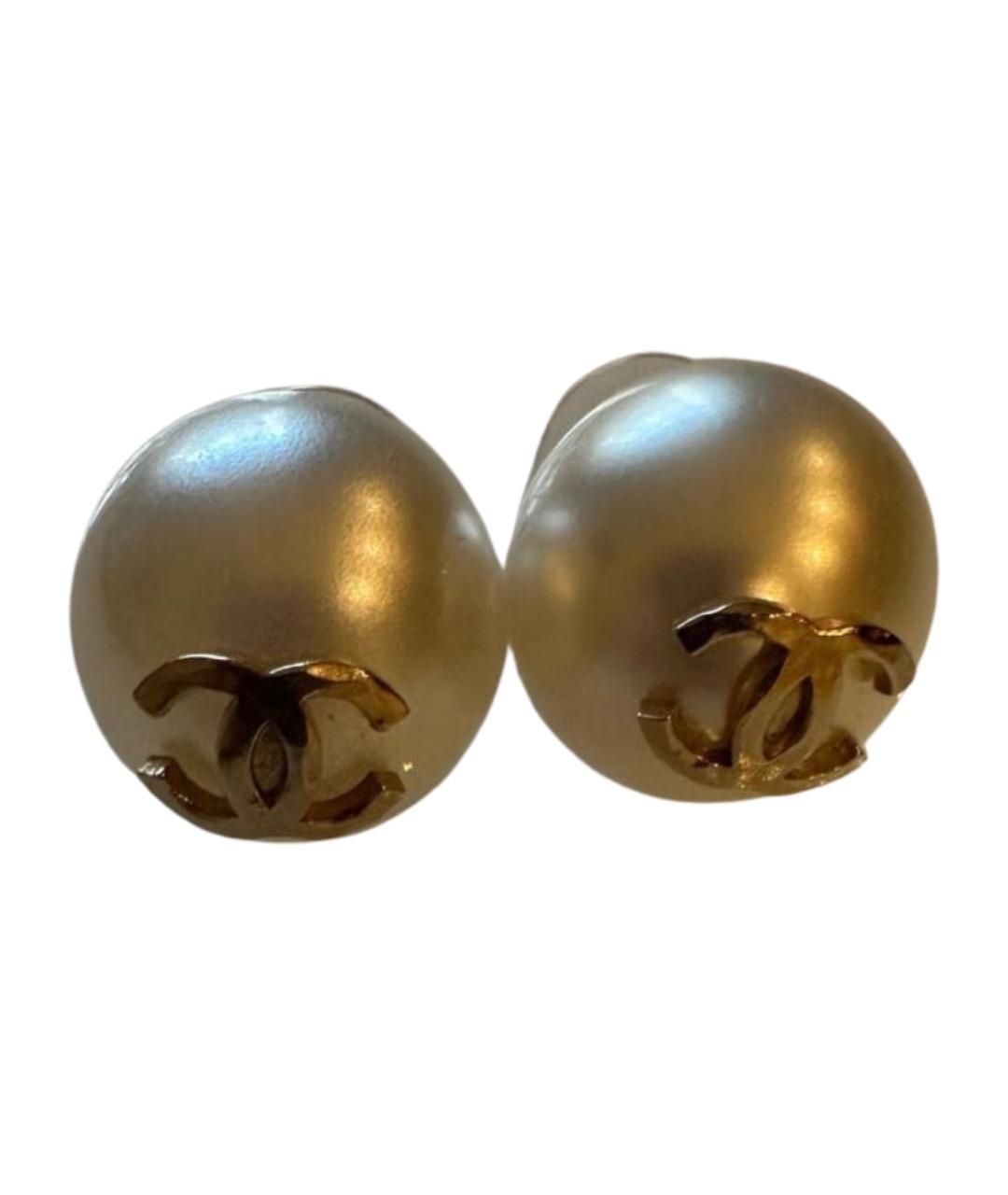 CHANEL Белые серьги, фото 1